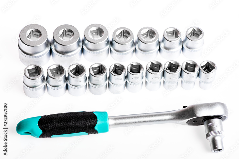 Knob for socket wrench nut ratchet close up. Ratchet wrench