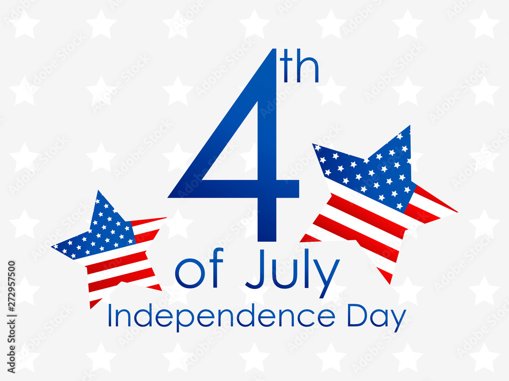 Independence Day 4th of July. Festive banner with stars and the us flag. Vector illustration