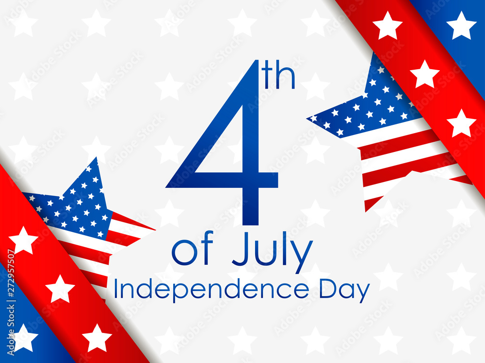 Independence Day 4th of July. Festive banner with stars and the us flag. Vector illustration Independence Day 4th of July. Festive banner with stars and the us flag. Vector illustration