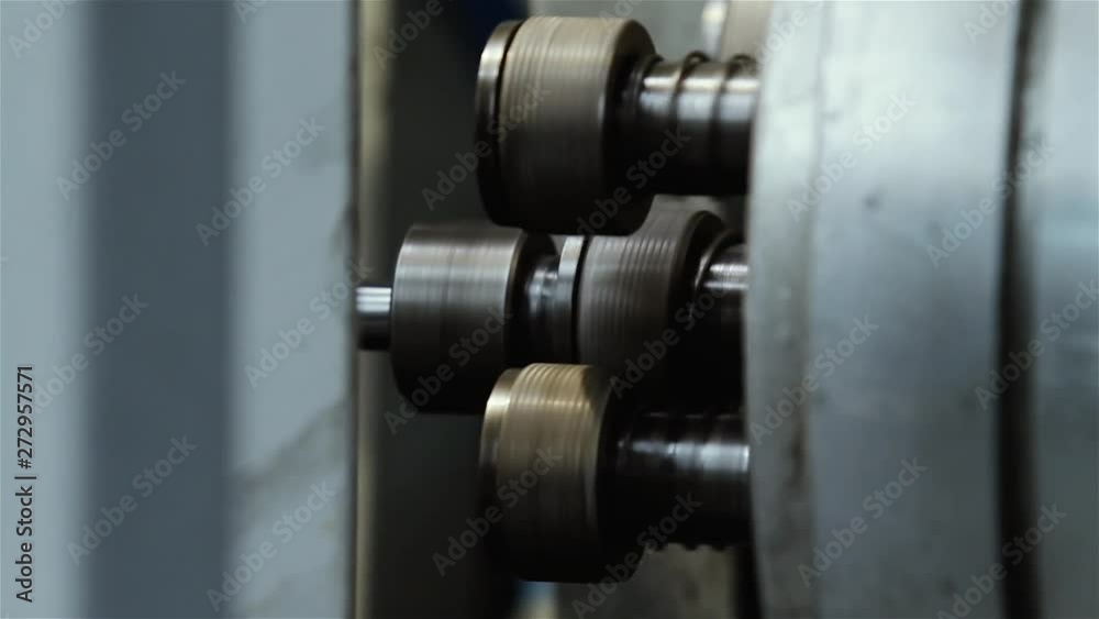 Rotating Brilliant Part of an Automated Circular Machine in the Factory. Rotating Brilliant Part of an Automated Circular Machine in the Factory.