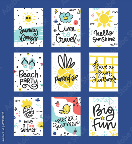 Summer vector cards collection