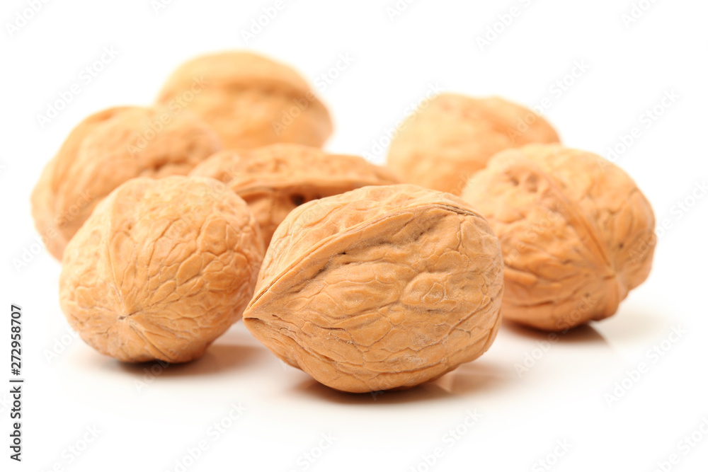 walnuts on a white background walnuts on a white background