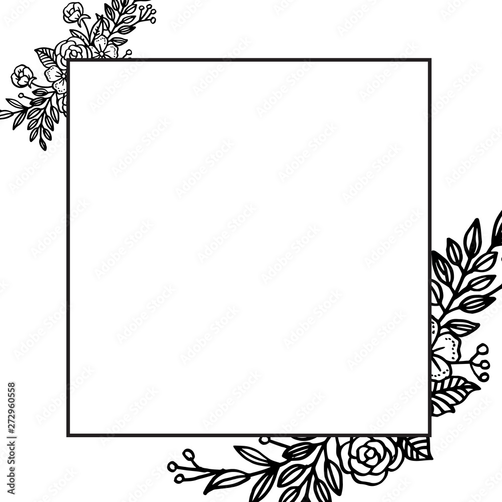 Vector illustration pattern art flower frame with design modern