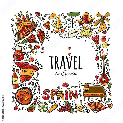 Travel to Spain. Greeting card for your design