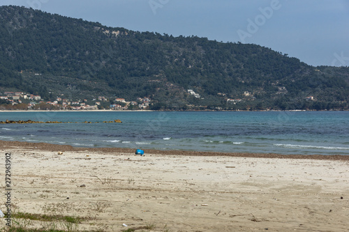 The Famous Golden beach at Thassos island  East Macedonia and Thrace  Greece 