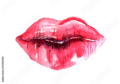 illustration card lips fash...