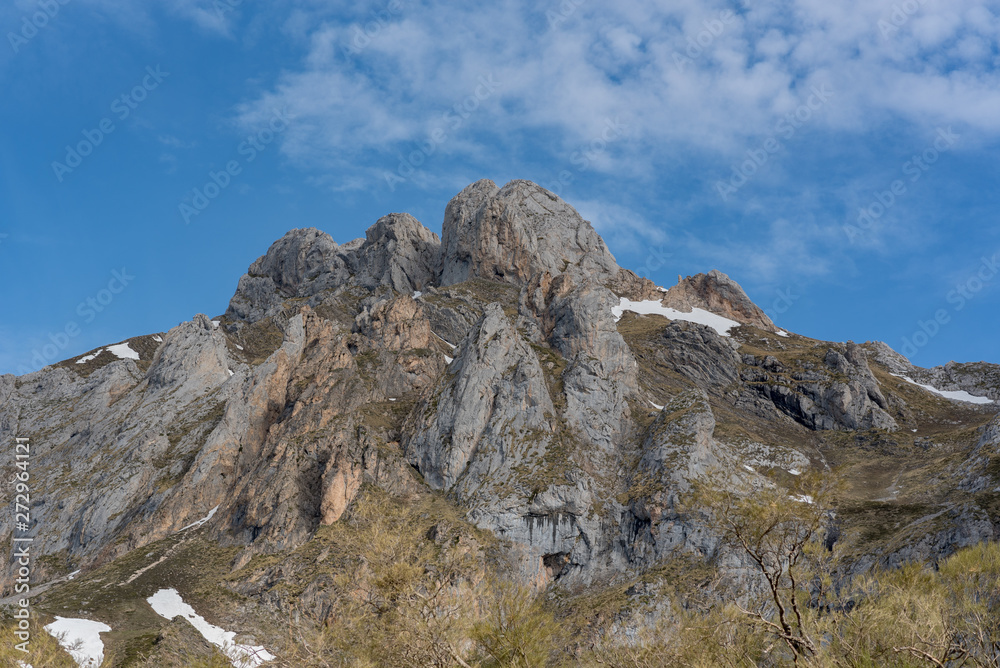 Fototapeta premium Picos de Europa mountains next to Fuente De village Cantabria Spain