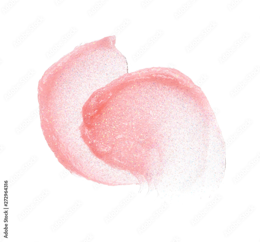 Gently pink strokes and texture of lip gloss or gel lubricant Gently pink strokes and texture of lip gloss or gel lubricant