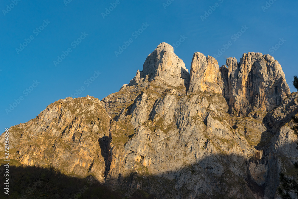 Picos de Europa mountains next to Fuente De village Cantabria Spain