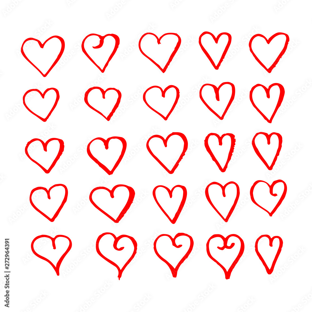 Hand drawn heart icon sign