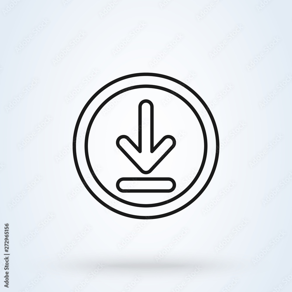 Download and install. Line art Simple vector modern icon design illustration. Download and install. Line art Simple vector modern icon design illustration.