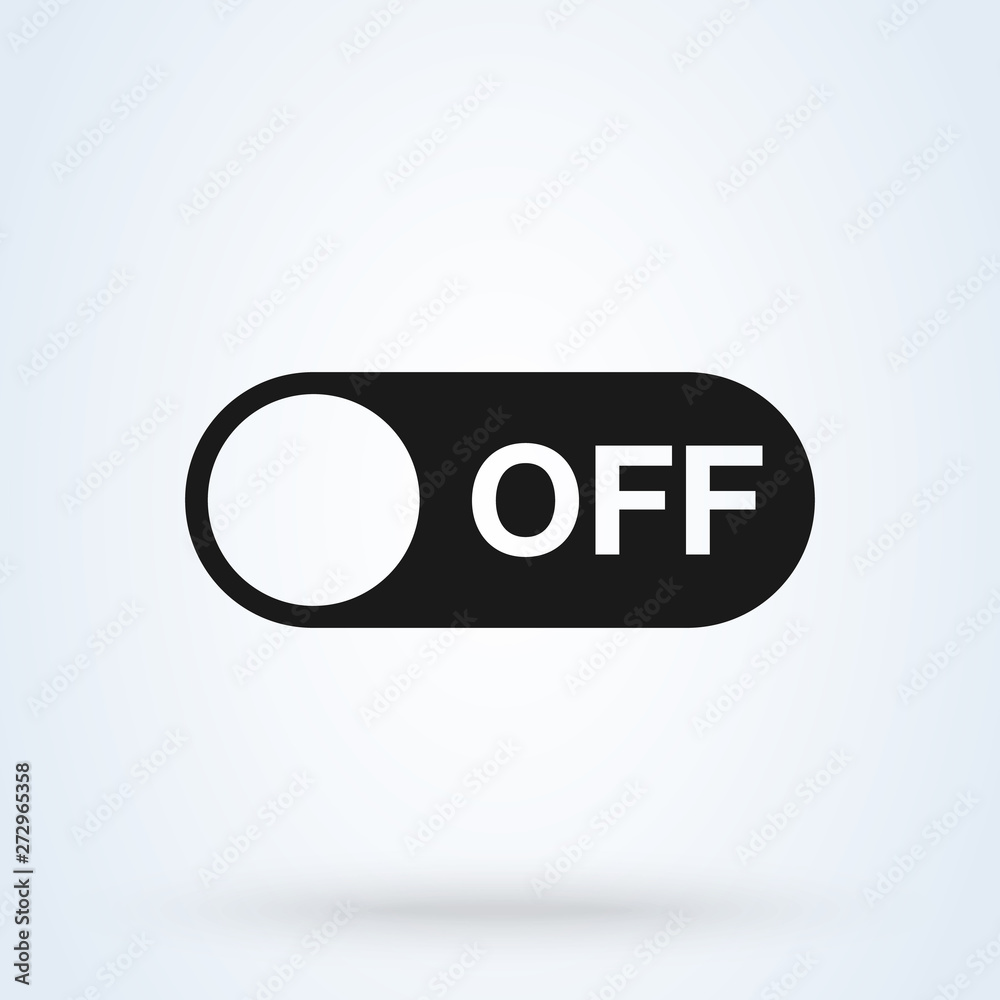 Off Switch button Simple vector modern icon design illustration. Off Switch button Simple vector modern icon design illustration.