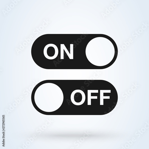 On and Off Simple vector modern icon design illustration.