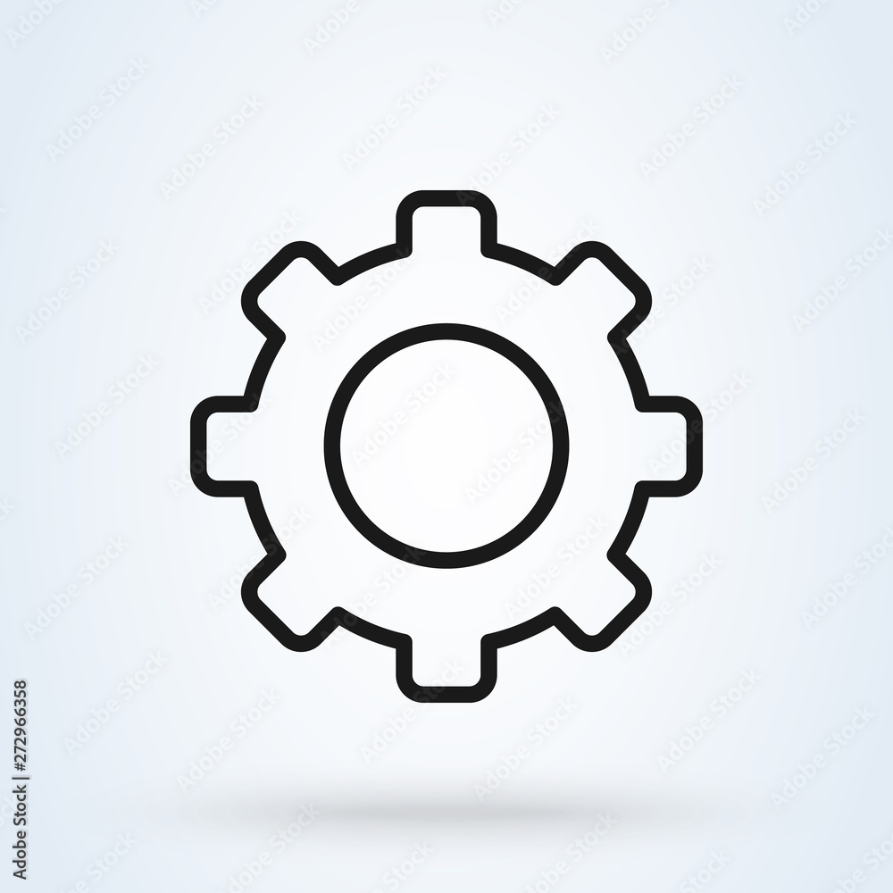 Gear setting. Line art Simple vector modern icon design illustration. Gear setting. Line art Simple vector modern icon design illustration.