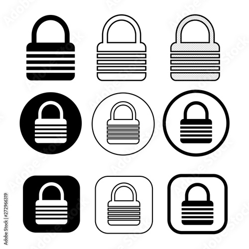 Set of simple sign Lock icon