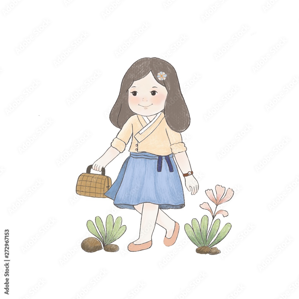 girl with watering can and flowers girl with watering can and flowers
