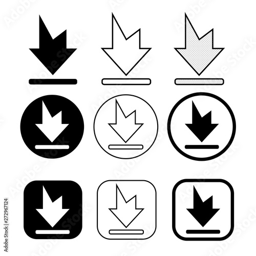 set of simple sign download icon