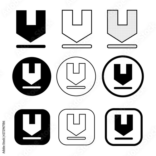 set of simple sign download icon