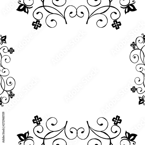 Vector illustration art design flower frame with backdrop on a white