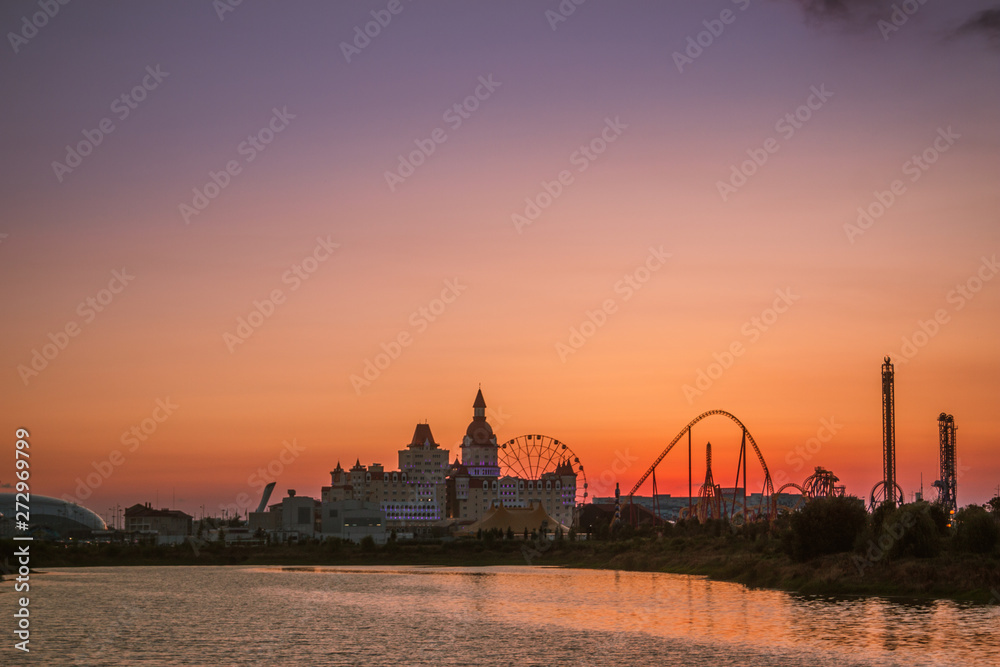 Obraz premium sunset over the city