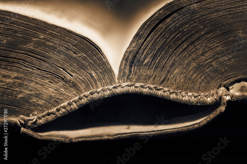 Ancient books are on the shelf