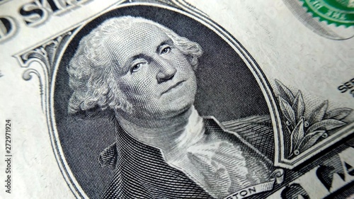Image George Washington for 1 dollar bill. Macro view.