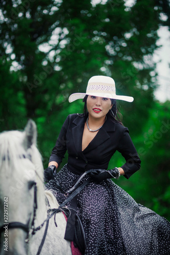 Girl on a white horse
