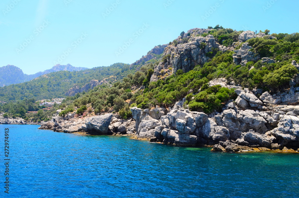 Fototapeta premium Cruise on the ship on the amazing Aegean Sea