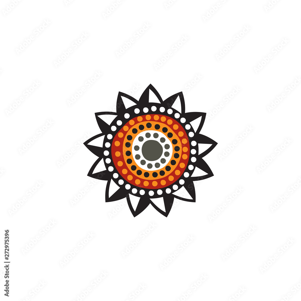 Aboriginal art dots painting icon logo design vector template Aboriginal art dots painting icon logo design vector template