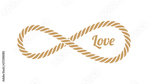Vector symbol of endless love with rope