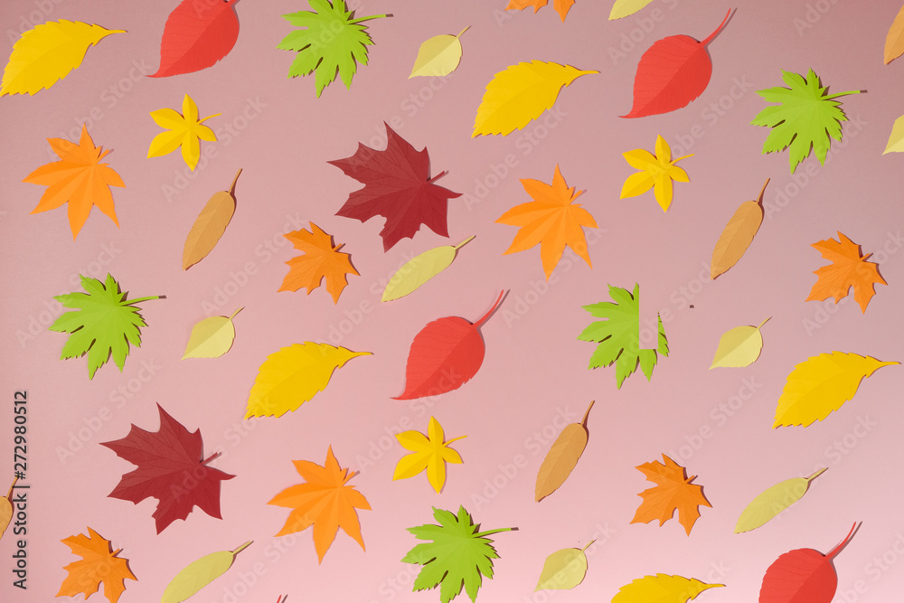 Leaves of paper fall red, orange, yellow leaf fall. Leaves of paper fall red, orange, yellow leaf fall.