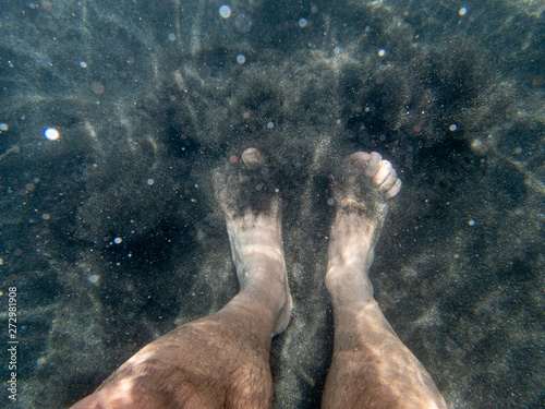 Photograph of feet under water © Luis