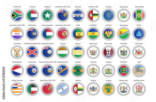 Set of vector icons. Flags of South Africa. 3D illustration.    photo