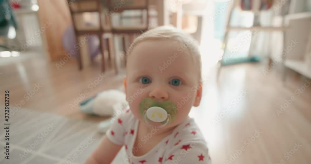 Adorable Baby Girl with Pacifier Adorable Baby Girl with Pacifier