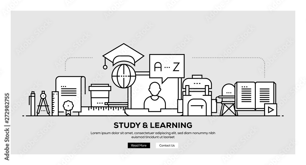 STUDY & LEARNING BANNER CONCEPT