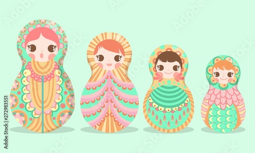 Russian Art Doll Matryoshka Russian - Vector Illustration - Vector