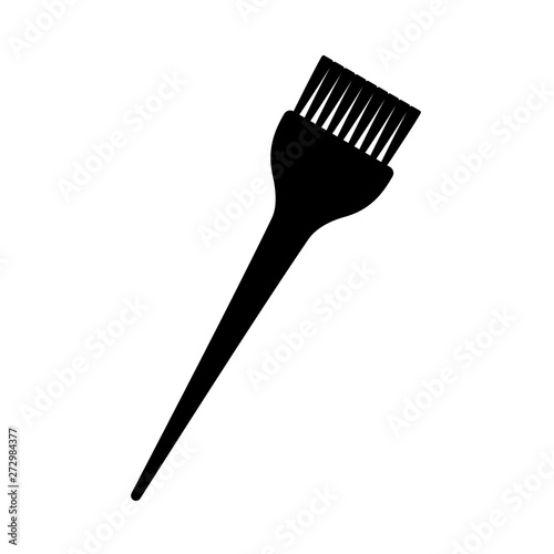 Black and white hair dye brush silhouette