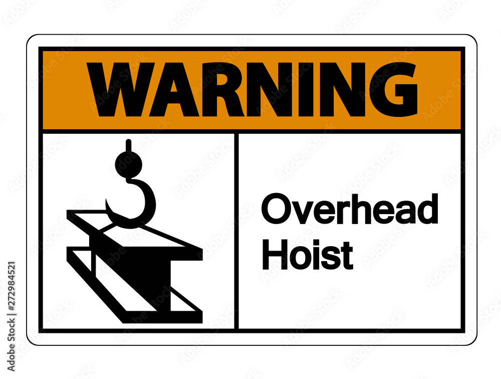 Warning Overhead Hoist Symbol Sign Isolate On White Background,Vector Illustration Warning Overhead Hoist Symbol Sign Isolate On White Background,Vector Illustration