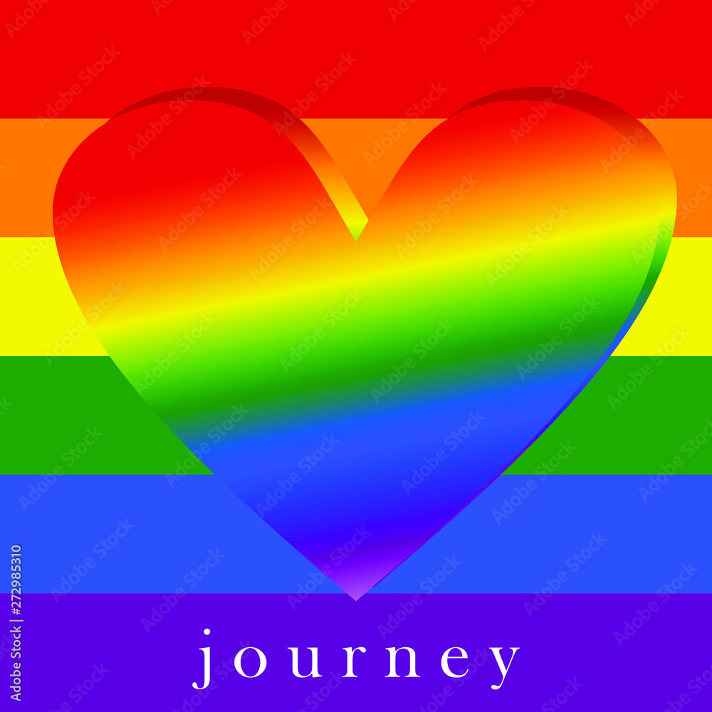 Love Journey with Pride Flag Background