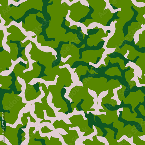 Forest camouflage of various shades of green and beige colors © Ko_Te