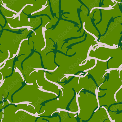 Forest camouflage of various shades of green and beige colors
