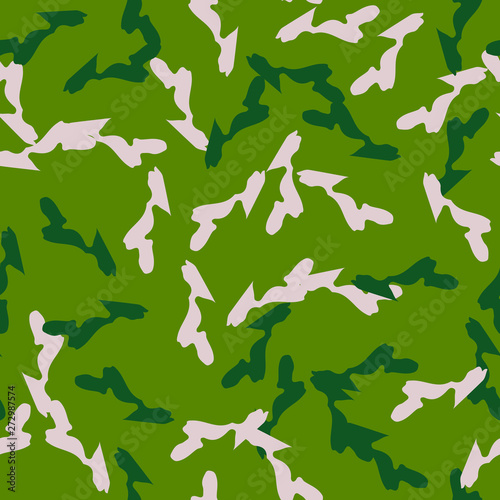 Forest camouflage of various shades of green and beige colors