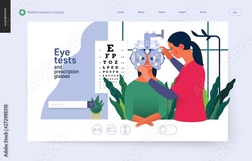Medical tests template - eye tests and prescription glasses