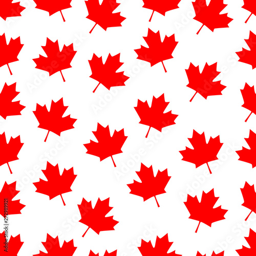 Seamless Pattern Stylish Texture Canada Maple Leafs.Vector Illustration © ganolmc