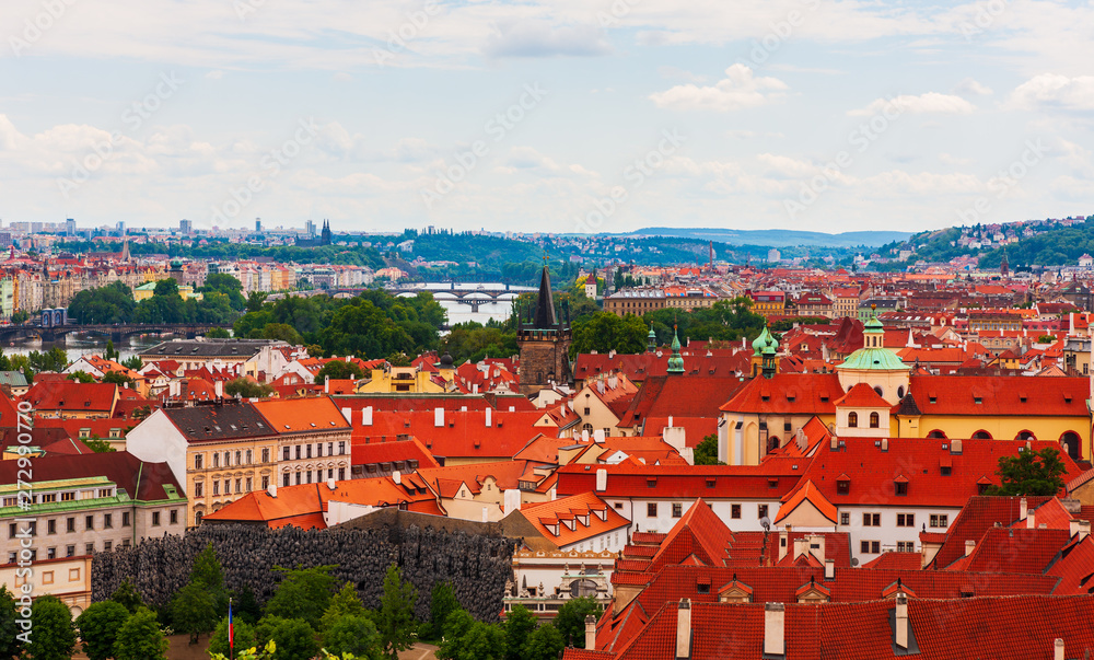 Obraz premium Prague cityscape from Prague Castle west of Vltava River, Czech Republic