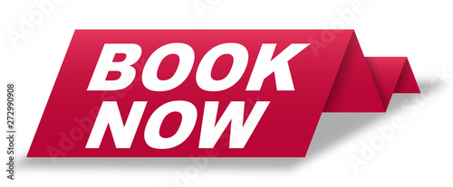 red vector banner book now