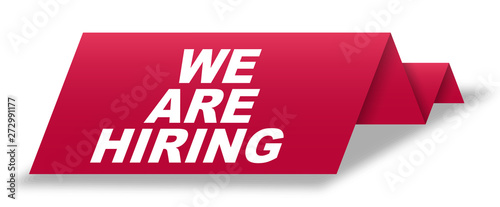 red vector banner we are hiring