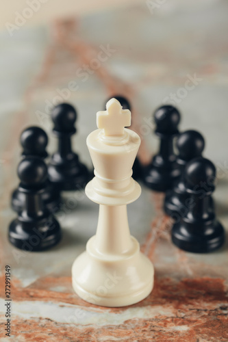 Chess business concept  leader and success.