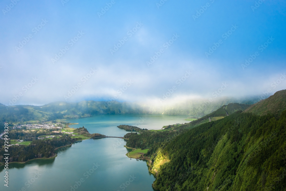 Magical Landscape of Lagoon Sete Cidade, Sao Miguel Island, Azores, Portugal, Europe