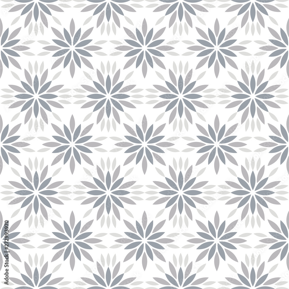 Vector art deco pattern with abstract flowers. Chic and elegant vintage print with flourish decor, floral motif Vector art deco pattern with abstract flowers. Chic and elegant vintage print with flourish decor, floral motif